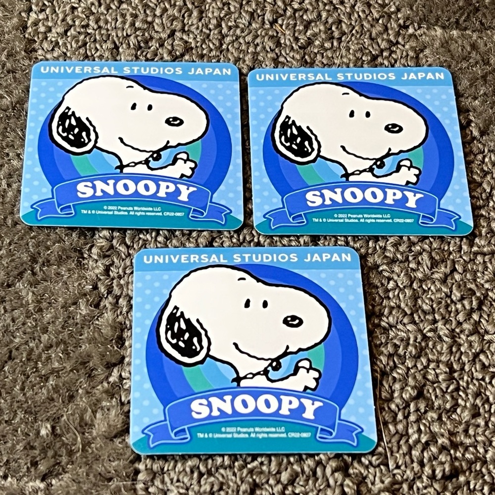 *6 for $10!*Lot of 3 Universal Studios Japan Snoopy Stickers Peanuts Japan Exclu